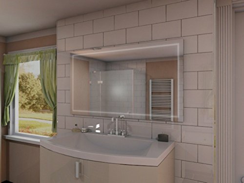 Badspiegel mit Beleuchtung Aurora M215L4: Design Spiegel für Badezimmer, beleuchtet mit LED-Licht, modern – Kosmetik-Spiegel Toiletten-Spiegel Bad Spiegel Wand-Spiegel - 5