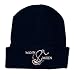 Produktbild Maritime Strickmütze mit Schriftzug Anker & Moin Moin dunkelblau Mütze One Size