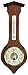 Produktbild Braun / Bronze furniertes Barometer und Thermometer von Woodford