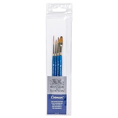 Winsor & Newton Lot de 4 pinceaux à manche court Cotman, de Winsor & Newton Pack of 4