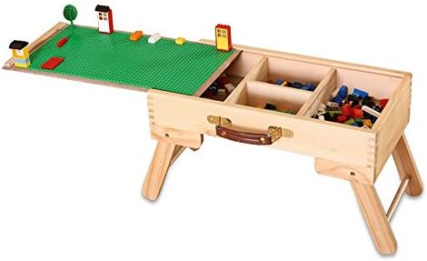 High Quality Kids/ Children Wooden Multi-Activity Table Folding Custom Preassembled Play Table with Storage and Carry Handle