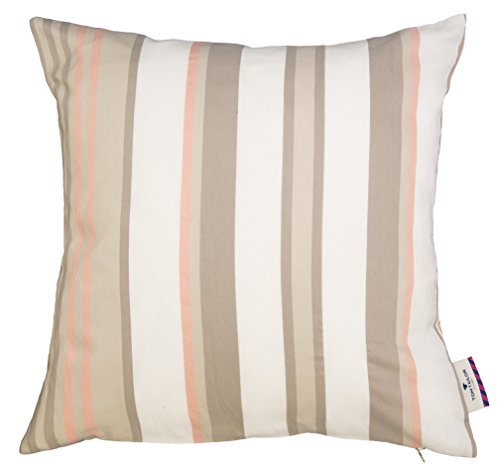 TOM TAILOR 562456 Kissenhülle T-Pastel Stripes, 40 x 40 cm, beige / rosa