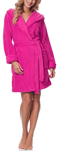 Preisvergleich Produktbild Merry Style Damen Bademantel mit Kapuze 1GN2S (Amaranth, S)