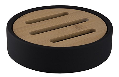 Porta saponetta di Design della Gamma Plain Nice Sea Free Standing, Nero, 12 cm x 12 cm x 3 cm