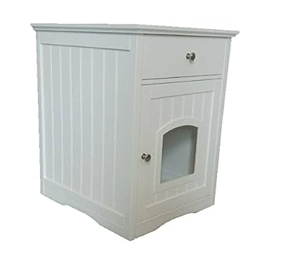 UPP Chat Armoire avec tiroir Blanc brillant/Dimensions : Idéal x 57,8 x 62.2 63.5 cm/armoire salle de bain Armoire toilette – chat – Tout en un Bois certifié FSC.