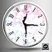 Produktbild iJIAHOMIE Wandaufkleber groß Uhren Style Raum Home DekorationenLeise, Metal Ballett Mädchen, Kunst Yoga, Silber
