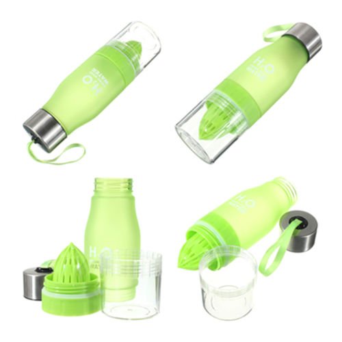 Frucht Infuser Wasserflasche – TOOGOO(R)650ML Obst Fuzer aufgiessend Teeei Wasserflasche Sport Gesundheit Saft Hersteller Getraenk gruen - 2