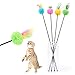 Produktbild vovo Kitten Cat Teaser Interaktive Spielzeugrute Vovotrade mit Glocke und Feder Kätzchen Interaktives Training Spielzeug Katze Teaser Zauberstab Spielzeug (zufällig)