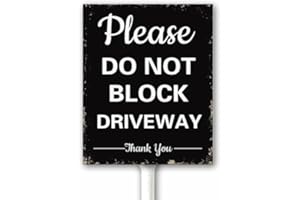 GEROCLONUP Please Do Not Block Driveway Thank You Yard Signs with Stake, No Parking Aluminum Sign for House/Front Door and Business, 20x30 CM Sturdy Rustproof Fade Resistant Easy Install