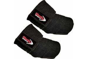 SHELLY SPORTS Shelly Elbow Sleeves Weightlifting Elbow Wraps Heavy Duty Elbow Support Sleeves for Workout Elbow Brace Support Protector for Gym Bodybuilding Cross Training - Pair (Black)