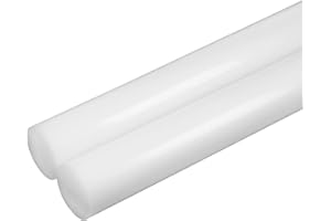 Othmro Lot de 2 Barres Rondes en Plastique, Fibre de Verre, Tige Ronde en Plastique, Blanc, Diamètre Extérieur : 25mm - Longueur : 0.3m, Pour Structures, Maquettes d'architecture, Boîtiers d'appareils