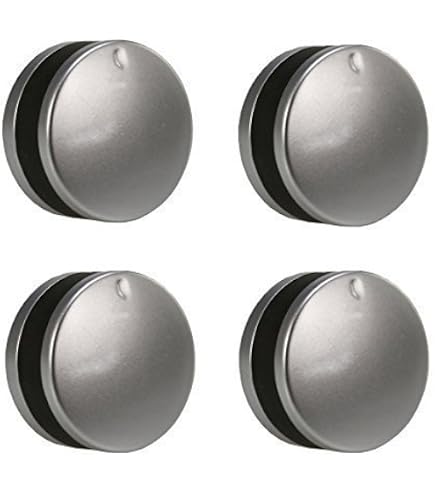 Lamona Compatible 12 O&39Clock Type Silver Replacement Oven Cooker Hob Control Knob Pack of 4