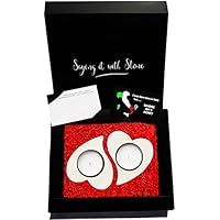 Geschenk für Vater Mutter - 2 Herzen werden 1 Teelicht Kerzenhalter - Perfekte Geschenkidee - Elegante Geschenkbox, leere Nachricht Karte und Kerzen alle enthalten - Handgefertigt in Italien - seltenen alten Stein enthält fossile Fragmente - Jubiläum Geburtstag Ruhestand Liebe Amore Verlobung Hochzeit Geburtstag Brautpaar Ehemann Frau Freundin Freund Braut Bräutigam beste Freunde Liebhaber Verlobung Hochzeitstag Brautpaar