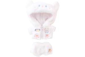 niannyyhouse Vêtements de poupée en peluche 10 cm ~ 15 cm, 20 cm, 40 cm avec capuche et pantalon d'ours au lait (20 cm)