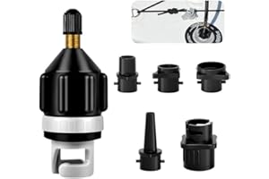 VEFTSVY Adaptador de Bomba SUP, Adaptador Válvula para Canoa, adaptador Inflable para Bomba de Aire con 4 Boquillas, para Paddle Board, Bote Inflable, Kayak