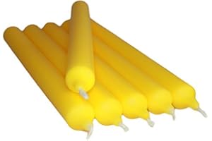 GLO CANDLES 6 x Colourful Dinner Candles - 21cm High (Citrus Yellow)