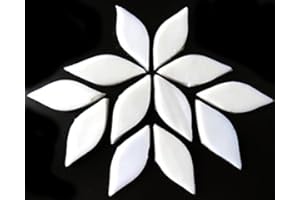 HOBBY ISLAND MOSAICS Craft Mosaic Tiles - Small Petals - Stained Glass - White 50g