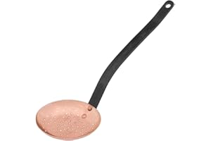 Baumalu, Écumoire en Cuivre 32 x 11 x 5,5 cm avec Manche en Fonte, Ustensile de Cuisine Traditionnel, Finition Brillante, Idéal pour la Cuisine Alsacienne, 1 Pièce