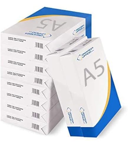 Carta A5 80gr 10 Risme | 5000 Fogli Bianchi Per Stampante E Fotocopie - Foto 7