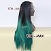 24 Inches Women Straight Black Mixed Dark Green Heat Resistant Lace Front Wigs