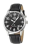 Master Time Funk Quarz Herren Uhr Analog mit Leder Armband MTGS-10553-22L