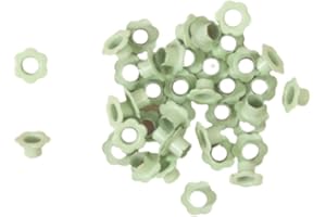 Craftelier - Pack de 40 Ojales con Forma de Flor | Ideales para Tarjetería, Scrapbooking y Manualidades | Válidos para Diversos Materiales | Tamaño Interior 5 mm y Exterior 10 mm - Color Verde Menta