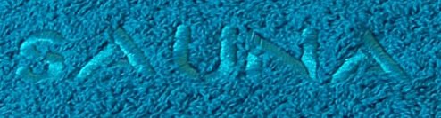 Wellness Saunatuch petrol – blau, Badetuch XXL bestickt mit Sauna 80×200 cm aus 100 % Baumwolle - 3