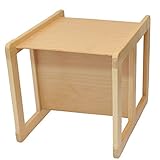 3 in 1 Multifunktionale Kindermöbel im Fünfer Set Bestehend Aus einem Multifunktionalen Kindertisch oder Kindersitzbank und vier Multifunktionale Kinderstühle oder ein Multifunktionales Nest von fünf Couch- Beistelltischen für Erwachsene, aus Massivem Buchenholz Natur Lackiert - 8