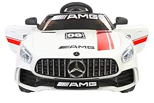 Toy House Futuristic Benzy Plastic AMG Rechargeable Battery Operated Ride-on Car for Kids (White , 2-5 Years)