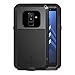 Produktbild Simicoo Samsung A6 2018 Hülle Hybrid Aluminium Metall Stoßfest Schutz Bumper Militär Starkes Silikon Schraube Gorilla Glas staubdicht stoßen Heavy Duty Gehäuse Handyhülle für Samsung A6 (Black)