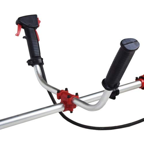 KUDA CN-520 Desbrozadora Motor de Gasolina, 2 tiempos, Barra Partida con disco 3 puntas, cabezal de hilo, arnés, roja, 52 cc