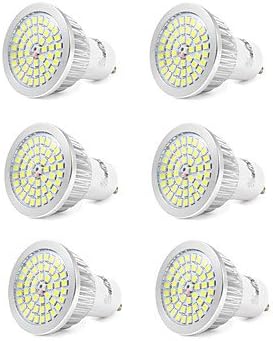 YouOKLight 6PCS GU10 7W 550-600LM AC110-240V 48*SMD 2835 LED Cold White 6000K LED Spotlight Bulb - Silver ( Connector : GU10 , Voltage : 220V )