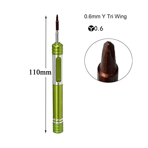 Timorn 0.6mm Y Tri-Punkt Triwing und Middle Plate 2.5 Pinhead Phillips Anti-Rutsch Präzisions Schraubendreher Disassembling Tool für iPhone 7 und Apple Watch (Grün) - 2