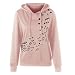 Produktbild Hirolan Damen Langarm-Shirts Kapuzenpullover Musical Anmerkungen Drucken Sweatshirt Jumper Pullover Bluse Blend Sweatshirt Rundhalsausschnitt Kapuzenpullis Stickerei Kapuzen (M, Rosa)