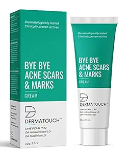 DERMATOUCH Bye Bye Acne Scars & Marks Cream || Acne Scars Corrector || Formulated Specially to Address Scars & Marks || Gives Even Skin Tone || Suitable For All Skin Types - 30G
