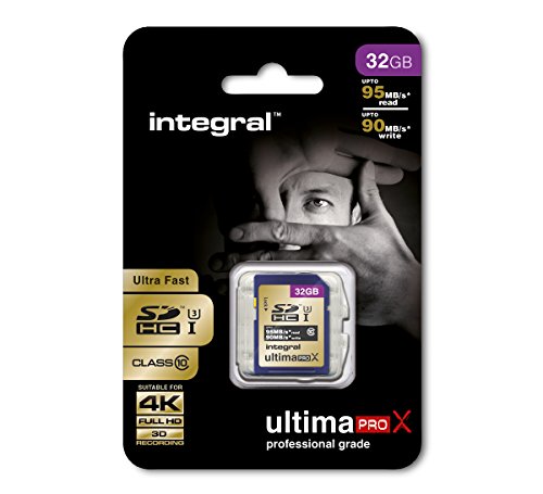 Integral SDHC 32GB Class 10 UltimaPro X UHS-1 class 3 Speicherkarte bis zu 95/90 MB/s read/write - 2