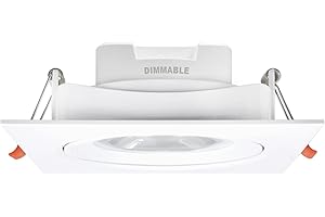 ‎ENUOTEK ENUOTEK Dimmbar 12W LED Eckig Einbaustrahler Strahler Decke Lampe, CCT 3000K 4000K 5000K, Ohne Trafo Einbauen, 120-130MM Groß Lochmaß, Schwenkbar Beleuchtungswinkel 40°, 1er Pack
