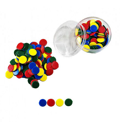 shafier 1200 Fichas parchís Juego oca Color Rojo Verde Amarillo y Azul Tambien Puede para niño Aprender Contar