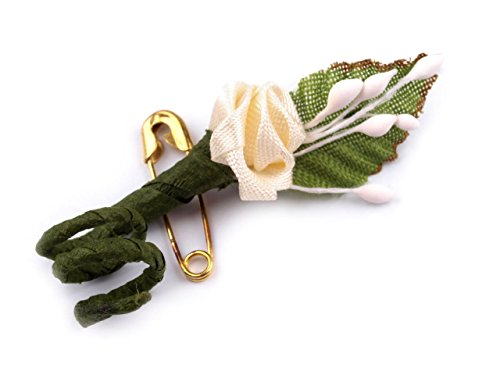 10 Gästeanstecker Anstecker Hochzeit Hochzeitsanstecker Gast Gastanstecker Rose (Creme)