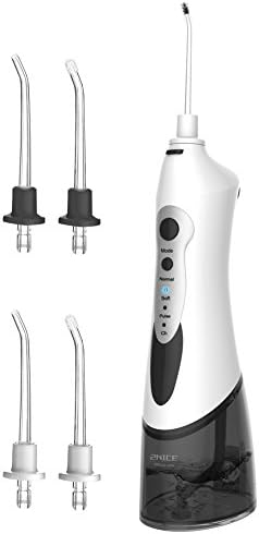 2NICE Water Flosser, Portable Oral Irrigator Rechargeable Dental Flosser IPX7 Waterproof 3-Mode Dental Care Waterjet High Capacity Water Tank with 4 Tips(Grey)