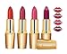 RythmX Creamy Matte Professional Lipsticks Combo Gold (Red,Pink,Pink,Wine) Set of 4 (4 Grams /Pc) RS.425.00