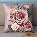Bheema Rose Flower Printed Plush Pillow Case Cushion Cover Sofa Bedroom Decor