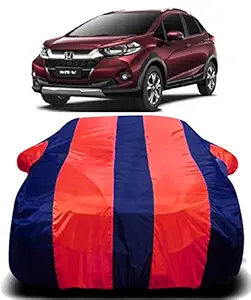DRIZE Honda WRV Car Cover with Triple Stitched Fully Elastic Ultra Surface Body Protection (RED Stripes)