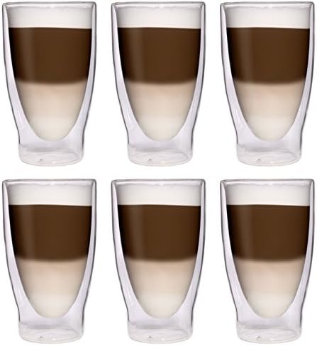 6x 370ml XXL Double-walled cocktail glasses / Longdrink glasses / Ice tea glasses / Juice and water glasses - 6x 370ml…
