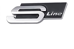 SANNITOU Auto Emblème Logo pour Audi Sline TT Q2 Q3 Q5 Q7 Q8 A3 A4 A5 A6 A7,Voiture Avant Pare-Chocs Arrière Tronc Emblème Autocollant Accessoiresde Style Voiture,B