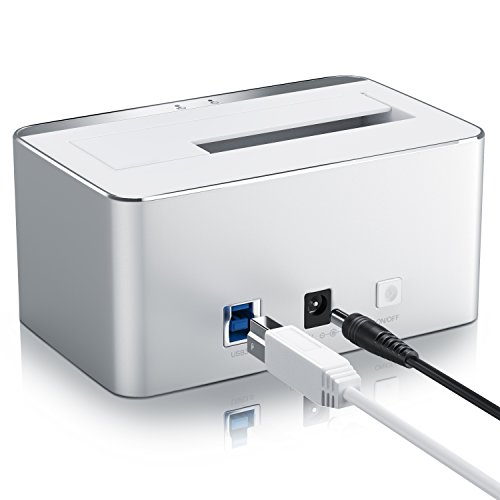 CSL – USB 3.0 Dockingstation für PC und Mac | USB 3.0 To SATA HDD / SSD Docking Station | 2,5” + 3,5” / SATA-I, II, III (1,5/3/6 Gb/s) | Aluminium Design (silber) - 2