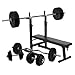 Gorilla Sports Hantelbank mit 100KG Kunststoff-Set