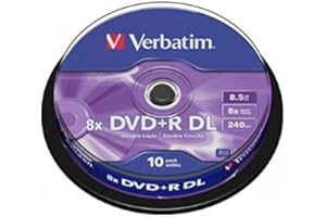 TRESICE-FRANCE1 DVD+R VERBATIM Double Layer 8,5 GB 8X in Campana da 10 Pezzi 43666