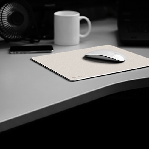 Elzo Gaming Aluminium Mauspad Aluminium-Mausunterlage Gaming Mouse Mat Mausmatte mit Anti-Skid Lederbasis 25 x 20 x 0.3cm (L, Golden) - 6