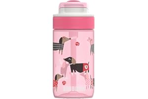 Butelka Kambukka bidon dla dzieci szkolny Lagoon 400ml Diva Dogs, butelka plastikowa, butelka dla dzieci, butelka ze słomką, bidon dziecięcy, bidon szkolny